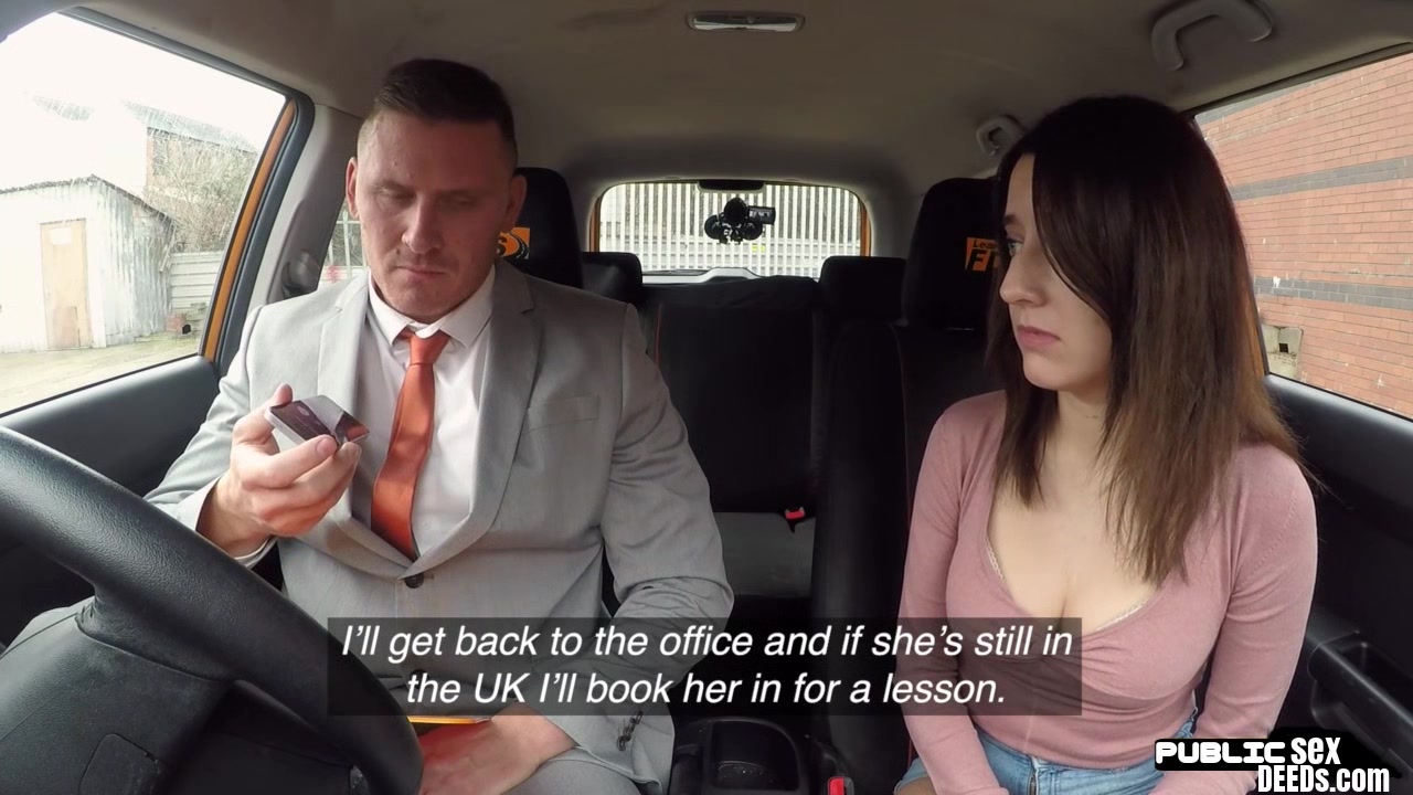 Spanish brunette car driver pussyfucked by instructor