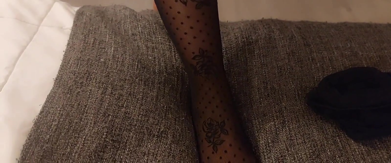 Foot Fetish Putting On Stockings
