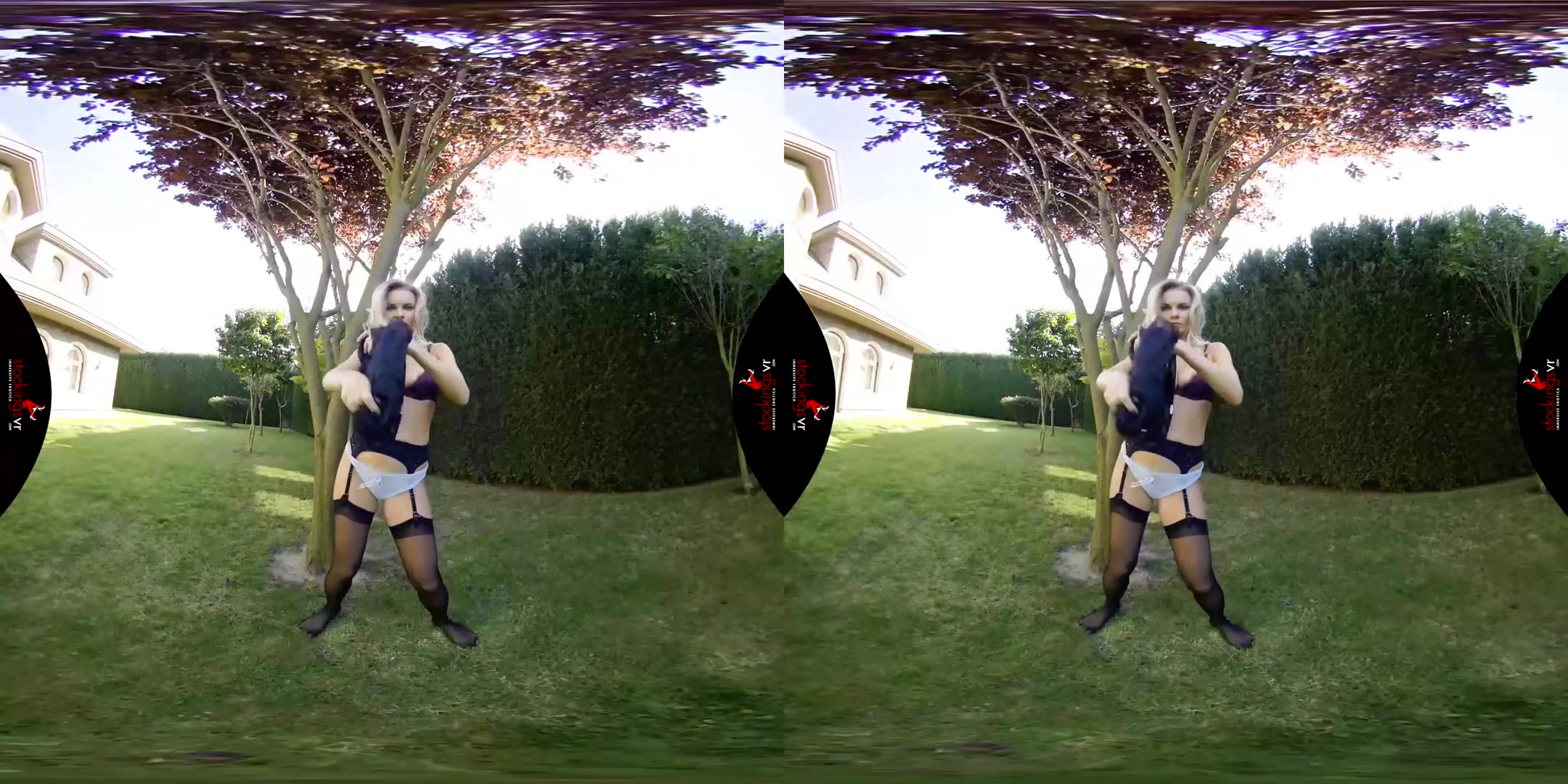 Demure stockings tease starring Kate Jones