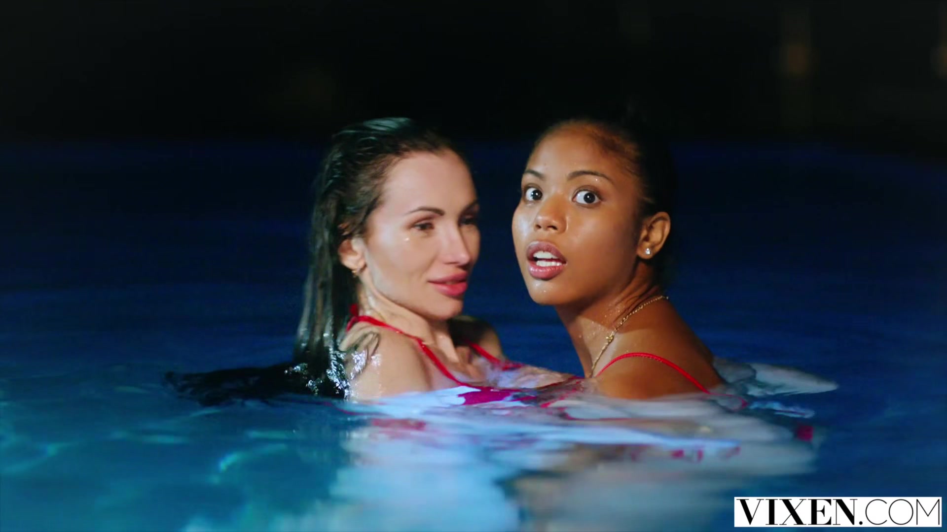 VIXEN Spoiled rich girls have threesome at spa