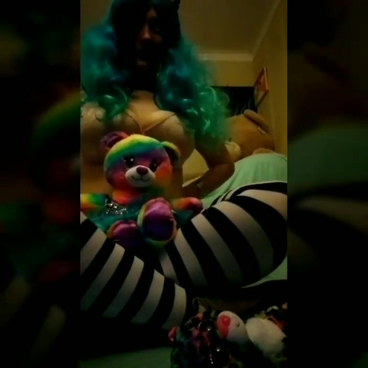 Little tranny femboy slut plays for Step daddy