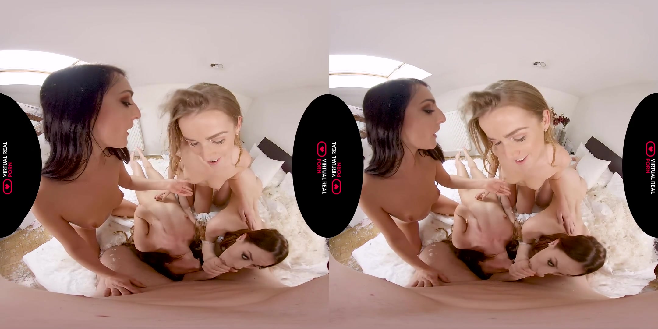 Pillow Fight - MFFF Foursome Orgy with Amazing Porn Stars