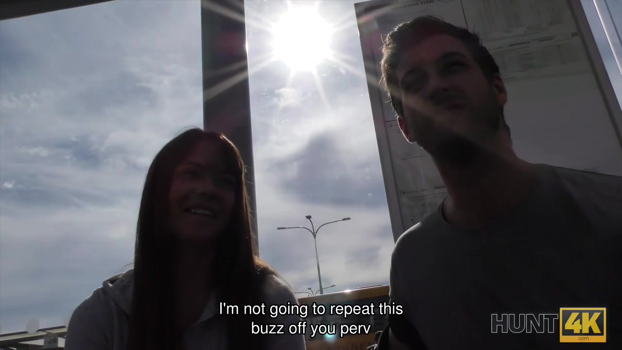HUNT4K. Couple is in need of cash for motel so why girl gets naked