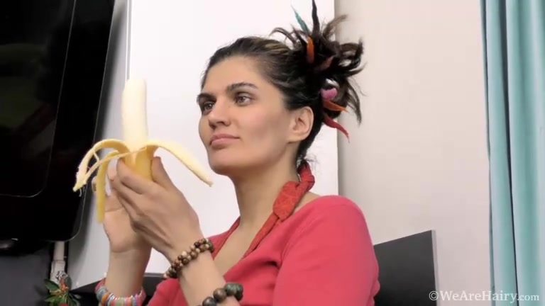 Ana Molly masturbates with vegetables in kitchen - Compilation - WeAreHairy