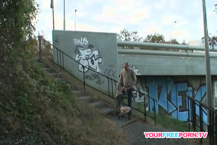 Chubby Blonde teen 18+ gets fucked by a stranger in public