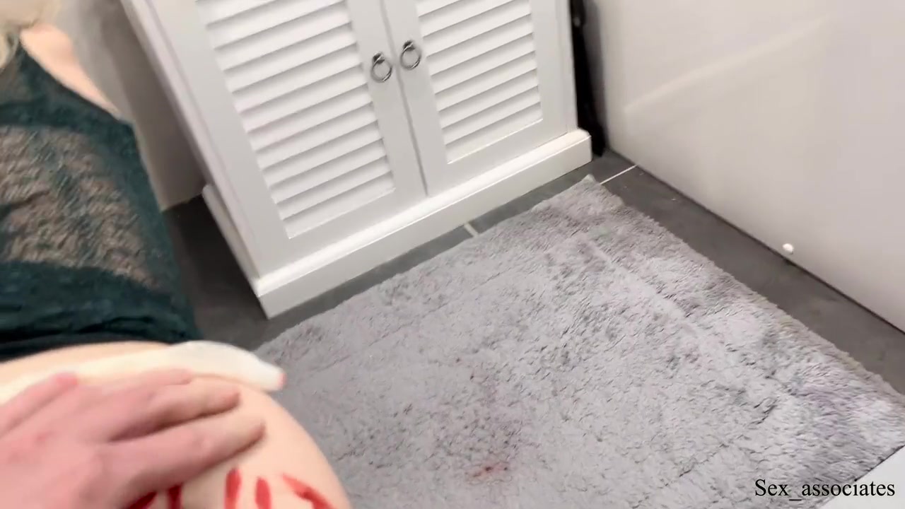 Husband Finds His Slutty Heavily Fucked Wife In The Toilet With A Used Condom In Her Ass