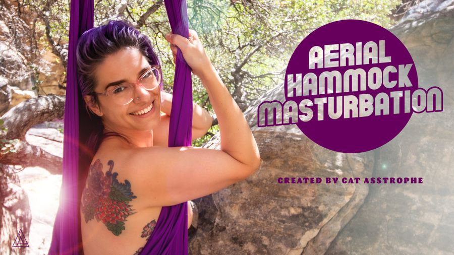 Cat Asstrophe in Aerial Hammock Masturbation