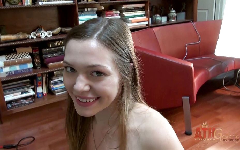 Sweet teen puts fingers in her pussy
