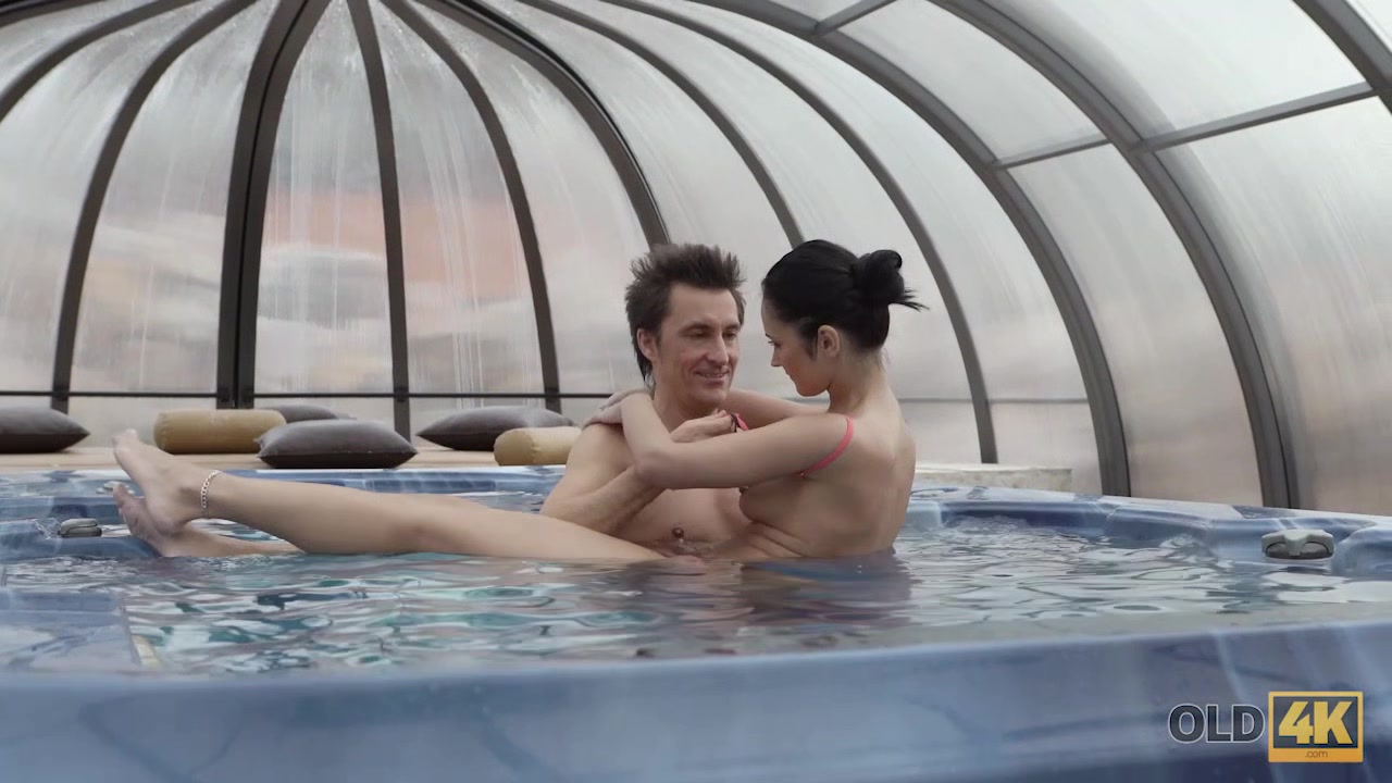 OLD4K. Pretty brunette was in mood to have fun with mature partner