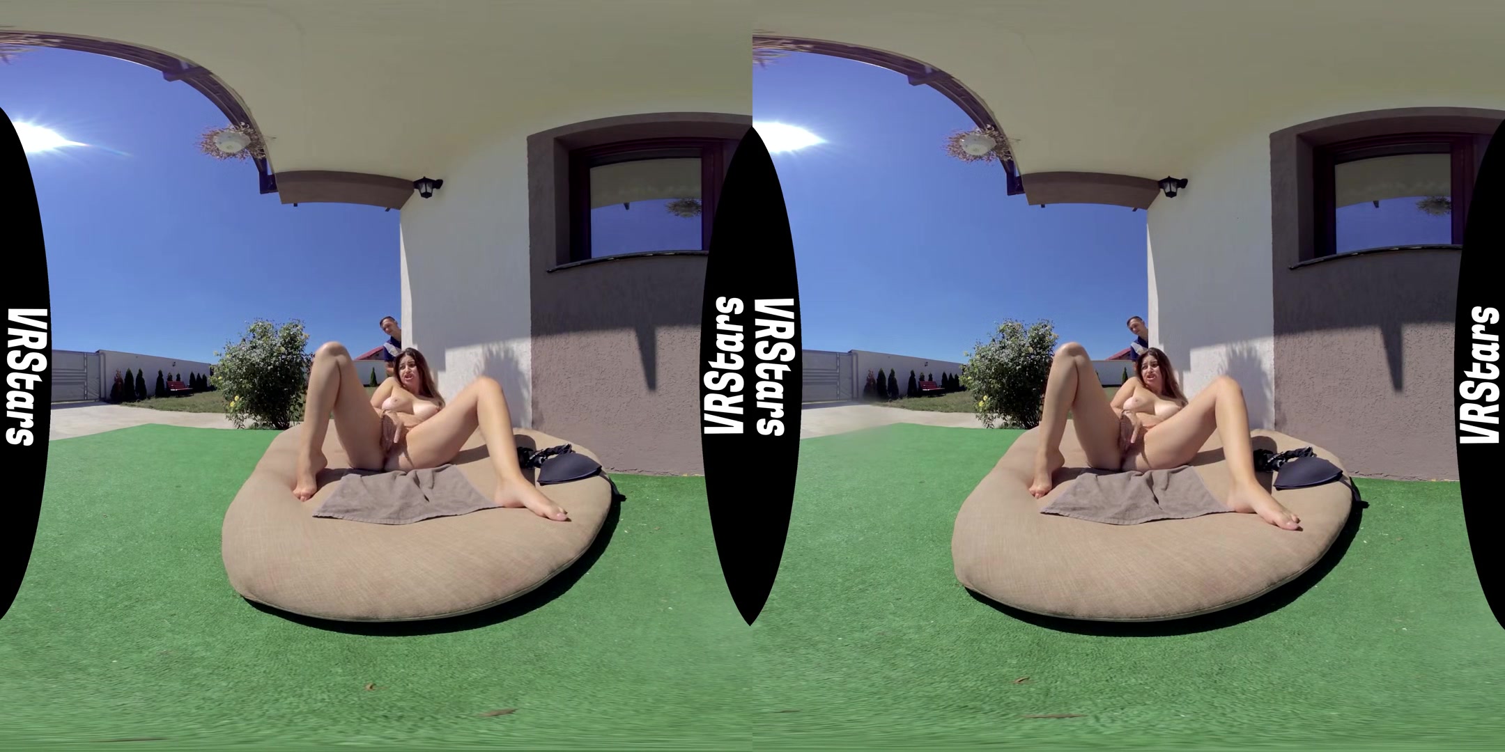 Busty Teen Sunbathes With A Voyeur Spying - Big Tits Babe Solo Masturbation 3D Porn