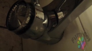 POV - Short Wank in bathroom