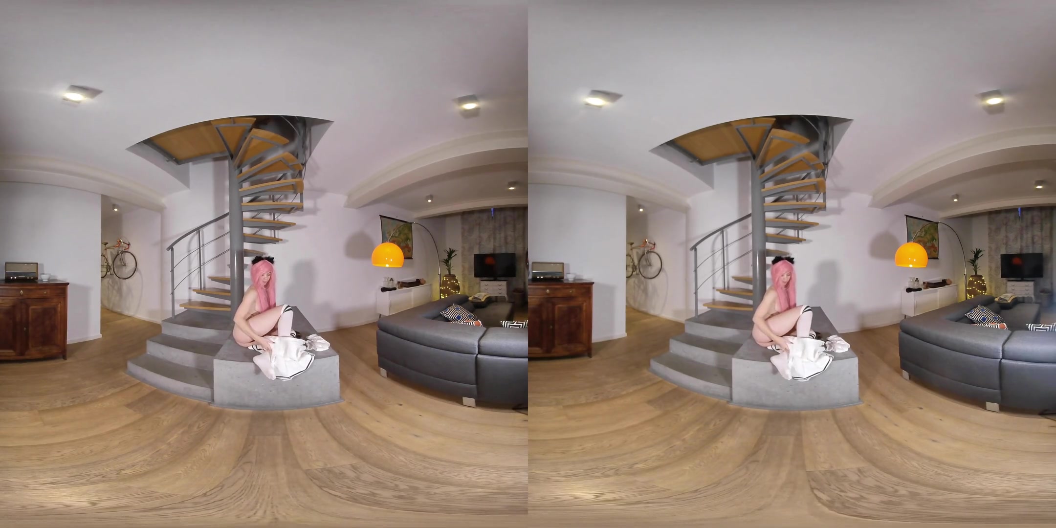 Anime Cat Girl vs Dildo; Amateur Solo Cosplay VR Fetish