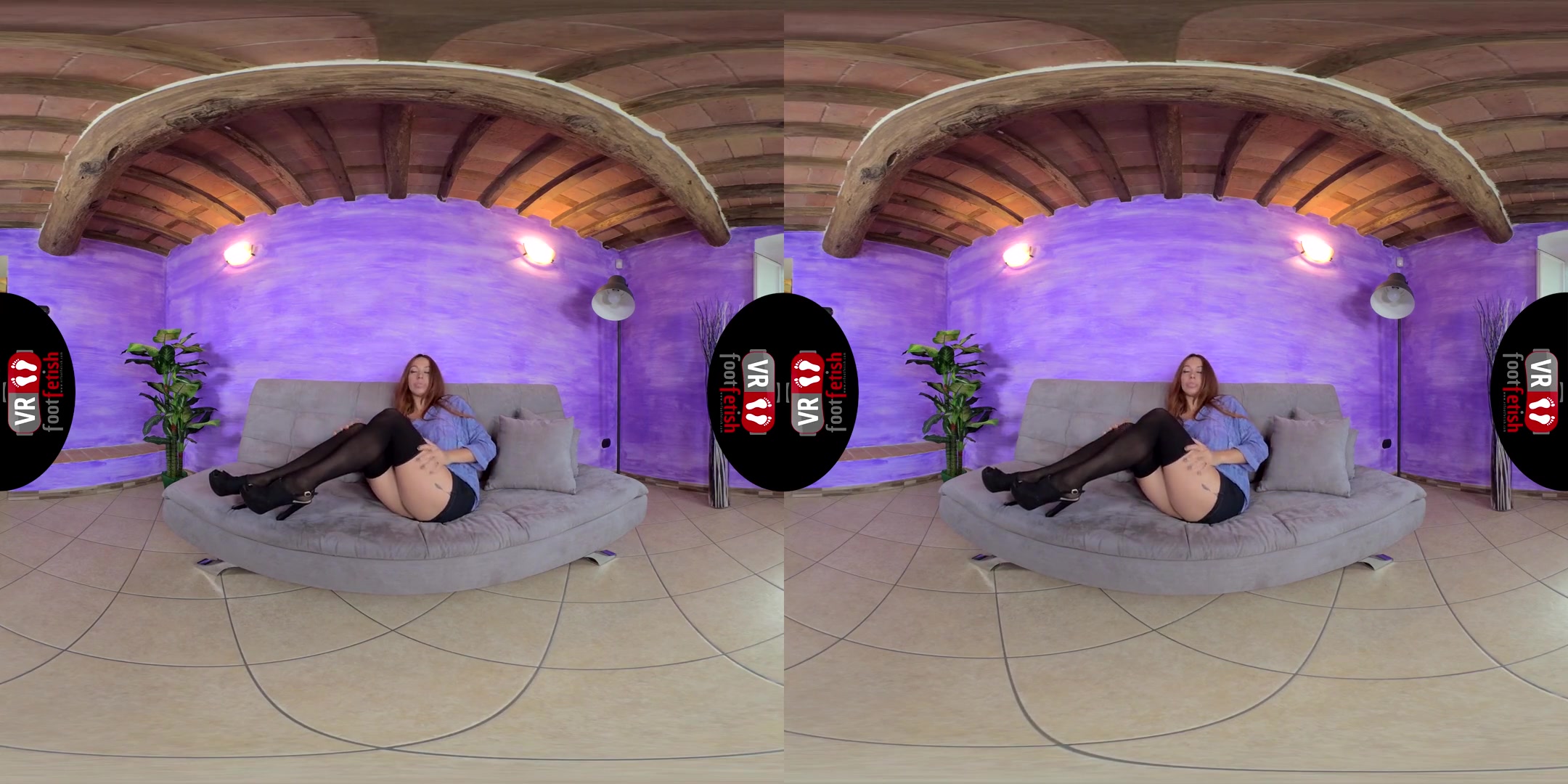 Gorgeously Seductive Elettra Gives You A Steamy Hot Nylon Tease - Foot Fetish Leg Fetish Solo Redhead