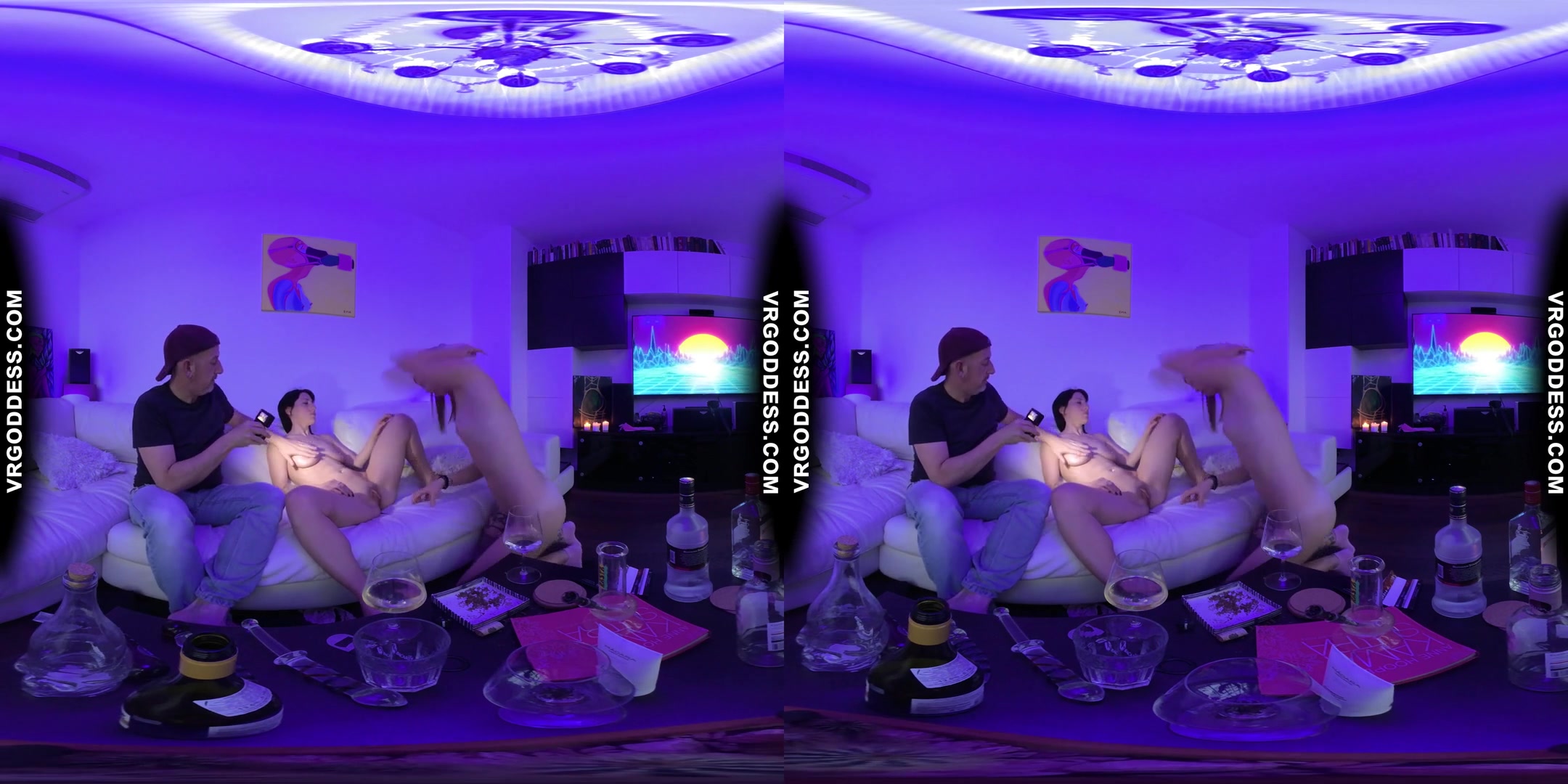 Black Light Chilling With Lesbians Alex And Blake Pussy Licking Drinking Lesbo Private Party