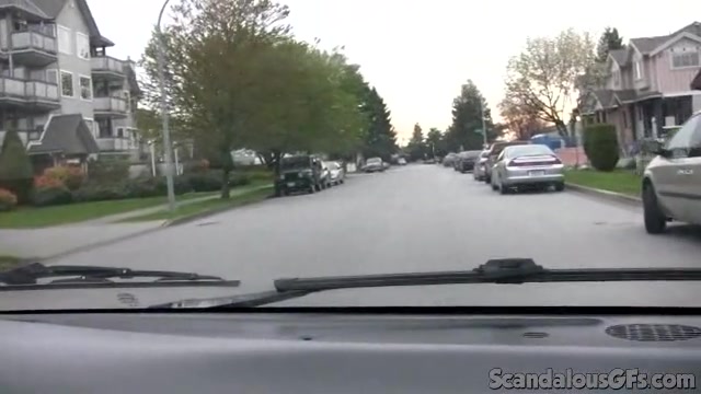 Hot Girlfriend Flashes Tits While Boyfriend Is Driving