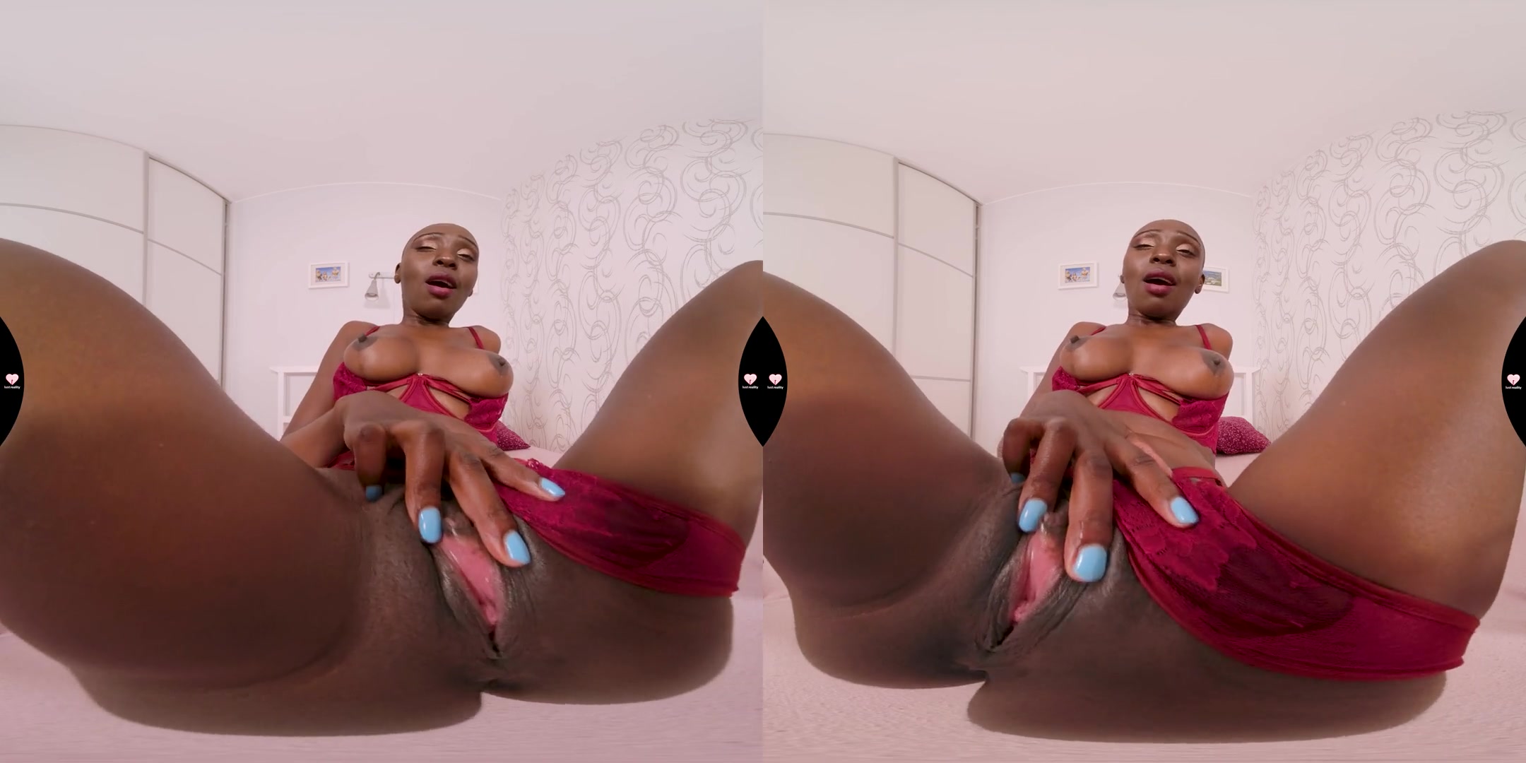 Sexy Bold Ebony Girl on the Bed