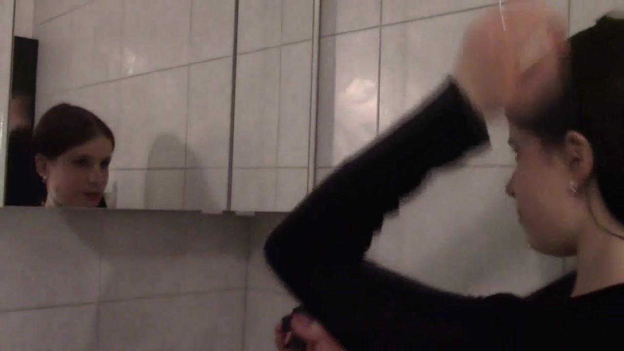 Goddess Gloria's ass fetish session in the bathroom by Femdom Austria
