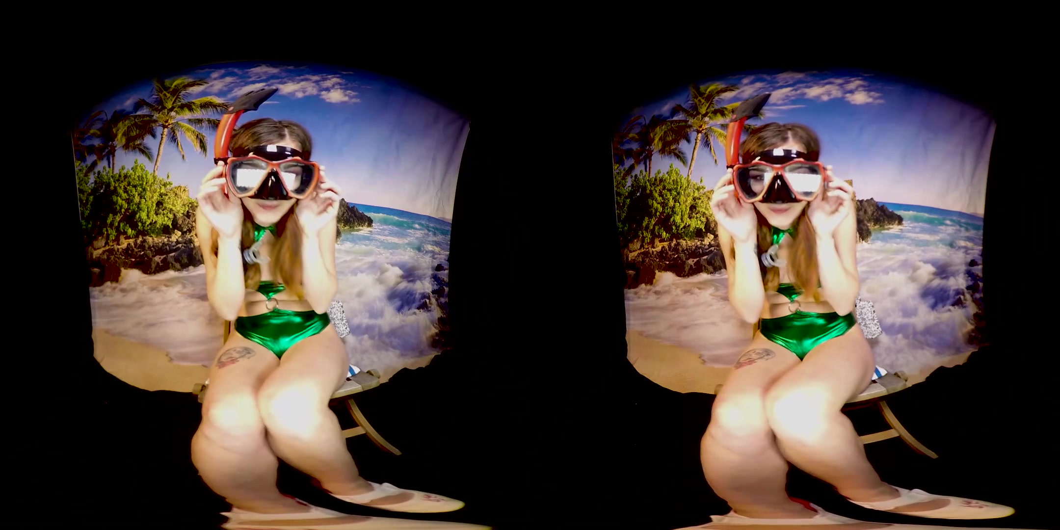 Redhead Elena Vega Cums on the Beach - Cosplay Toying teen 18+