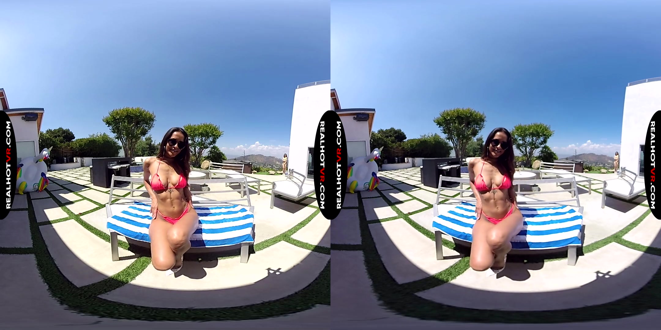 Abby Lee Brazil & Aria Lee in Step mom & I Share Your Cock While Masturbating Together - RealHotVR