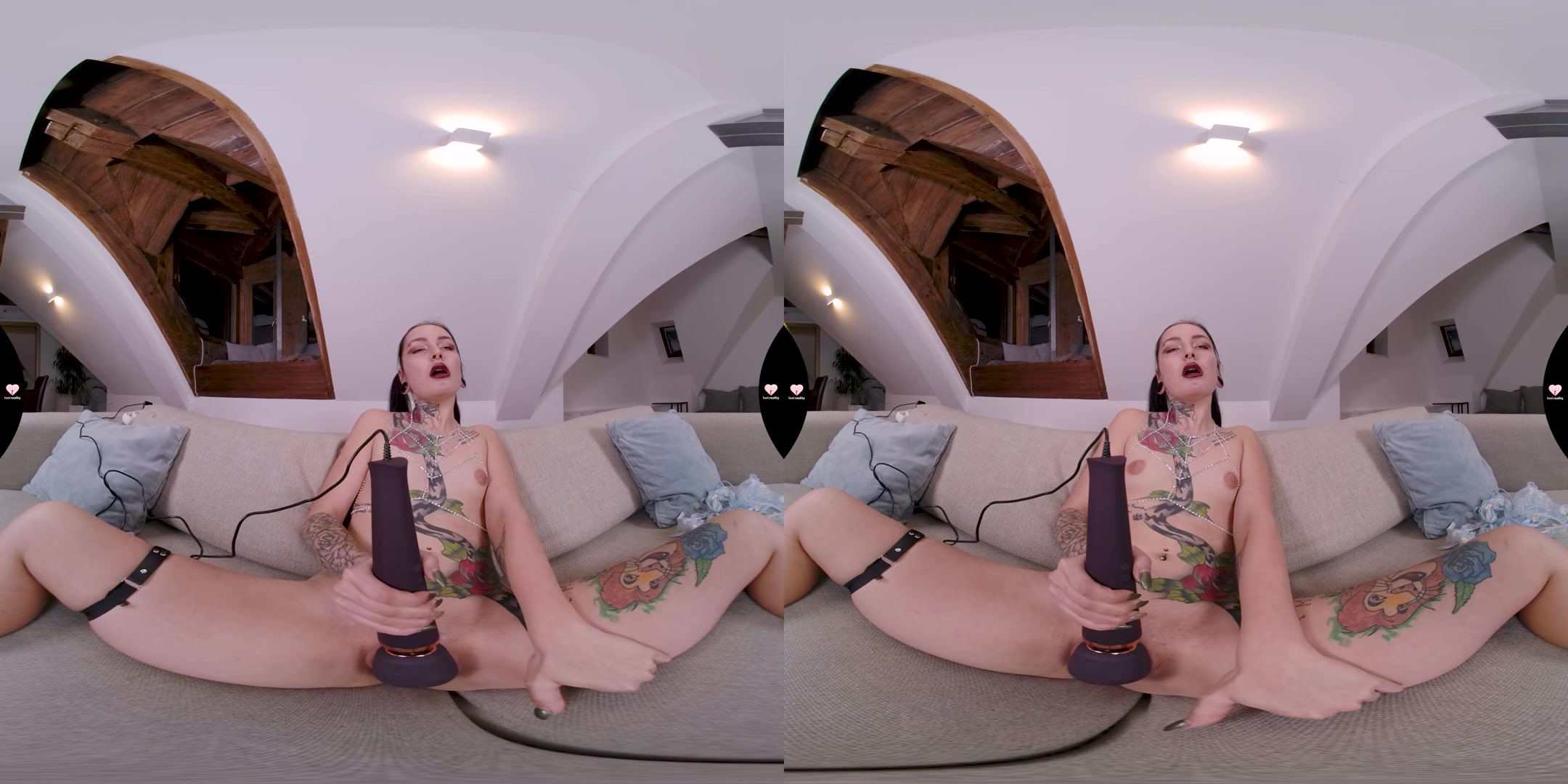 Tattoed Sexy Punk Girl Gets Off With Magic Wand - LustReality