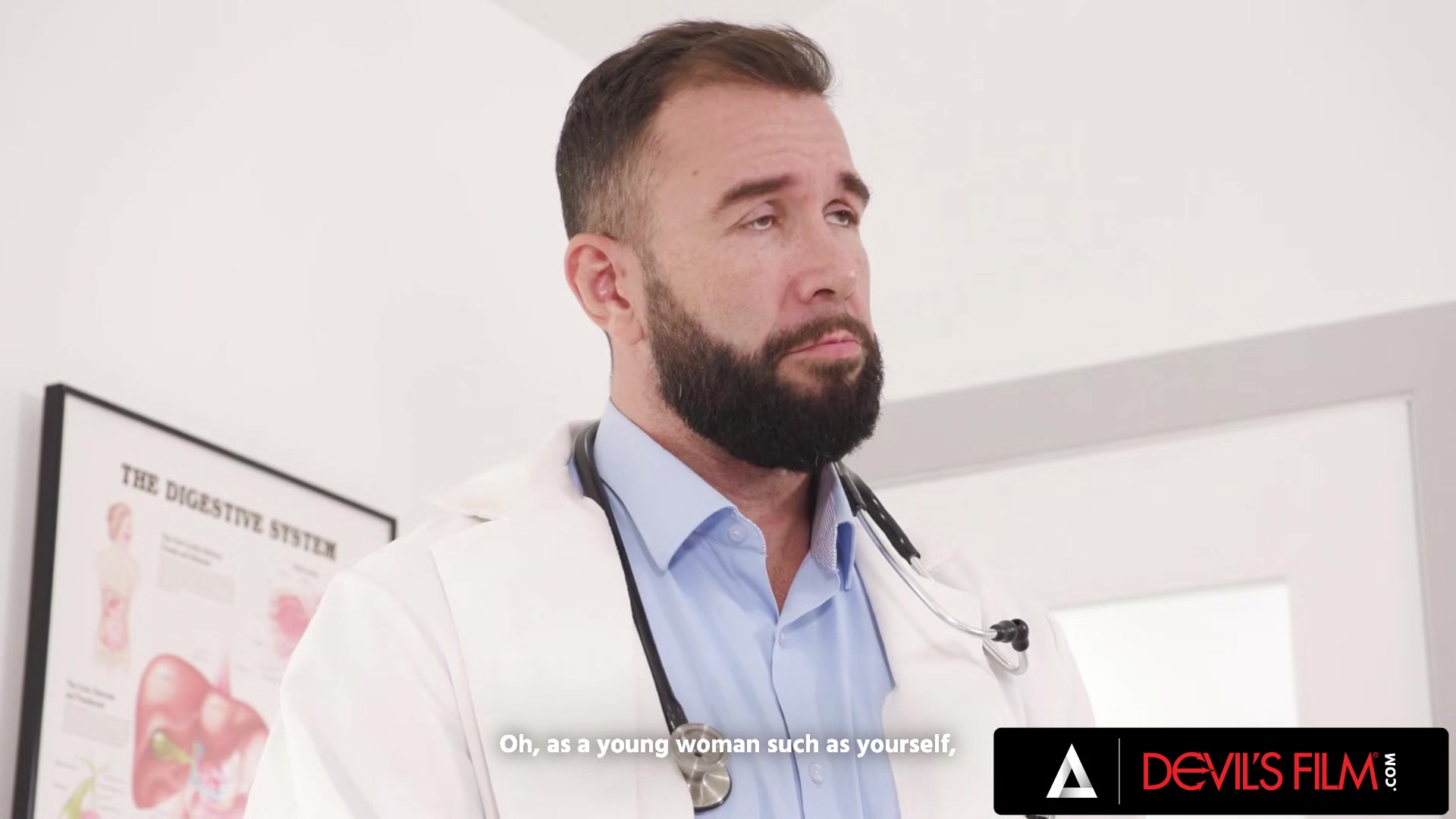 DEVILS FILM - Horny And Desperate Alison Rey Fucks Her Boyfirend's Doctor In Front Him