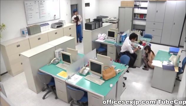 Hot babe Azumi in office uniform getting doggystyle