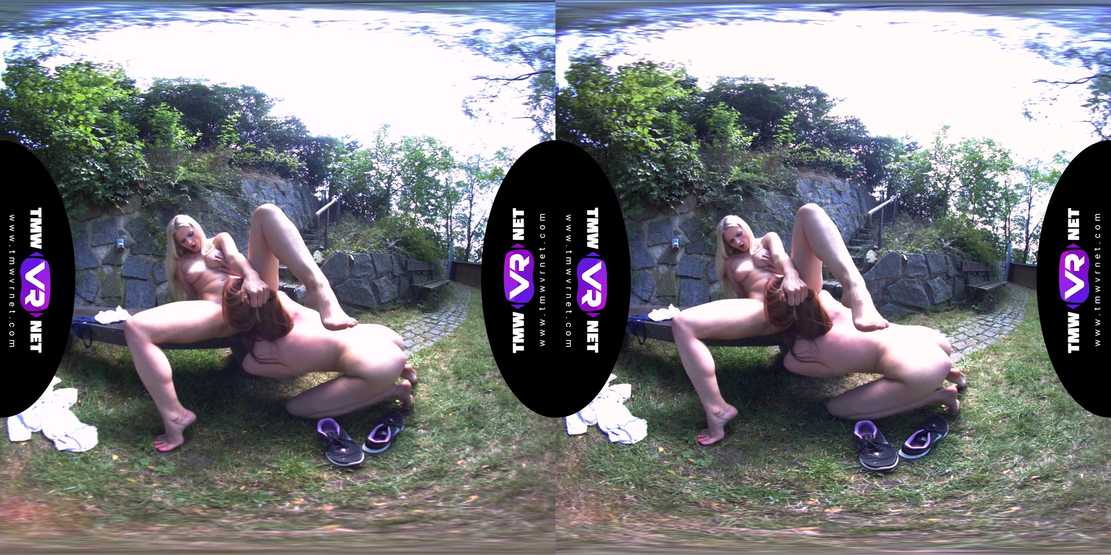 Candy Red & Katy Sky in Yoga Lesbians Orgasm Outdoors - TmwVRNet