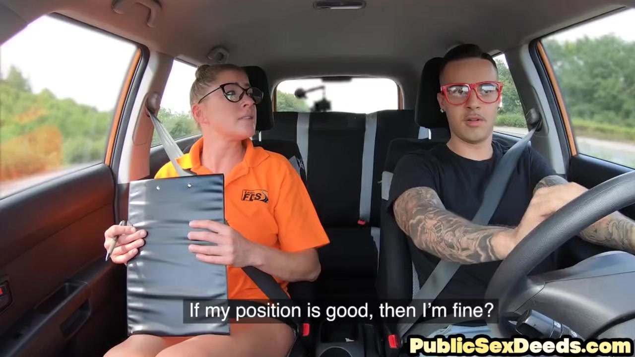 Driving instructor slut public pounded by her student