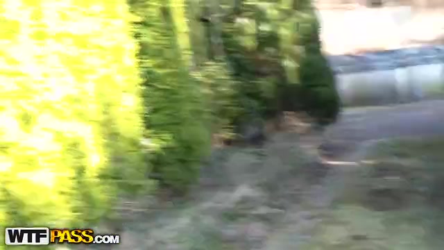 Lovers film sex outdoors and in shower