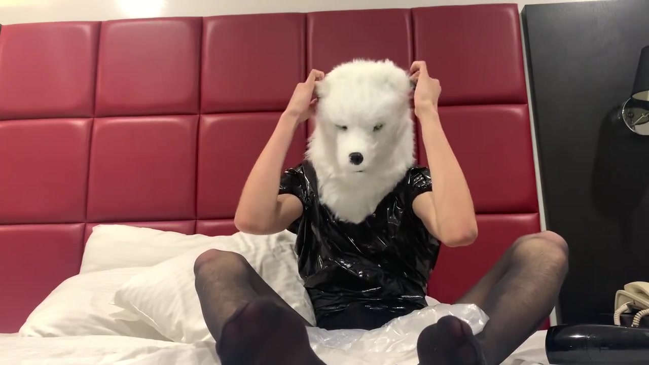 Furry Plastic Bag Breathplay With Hairdryer & Stockings