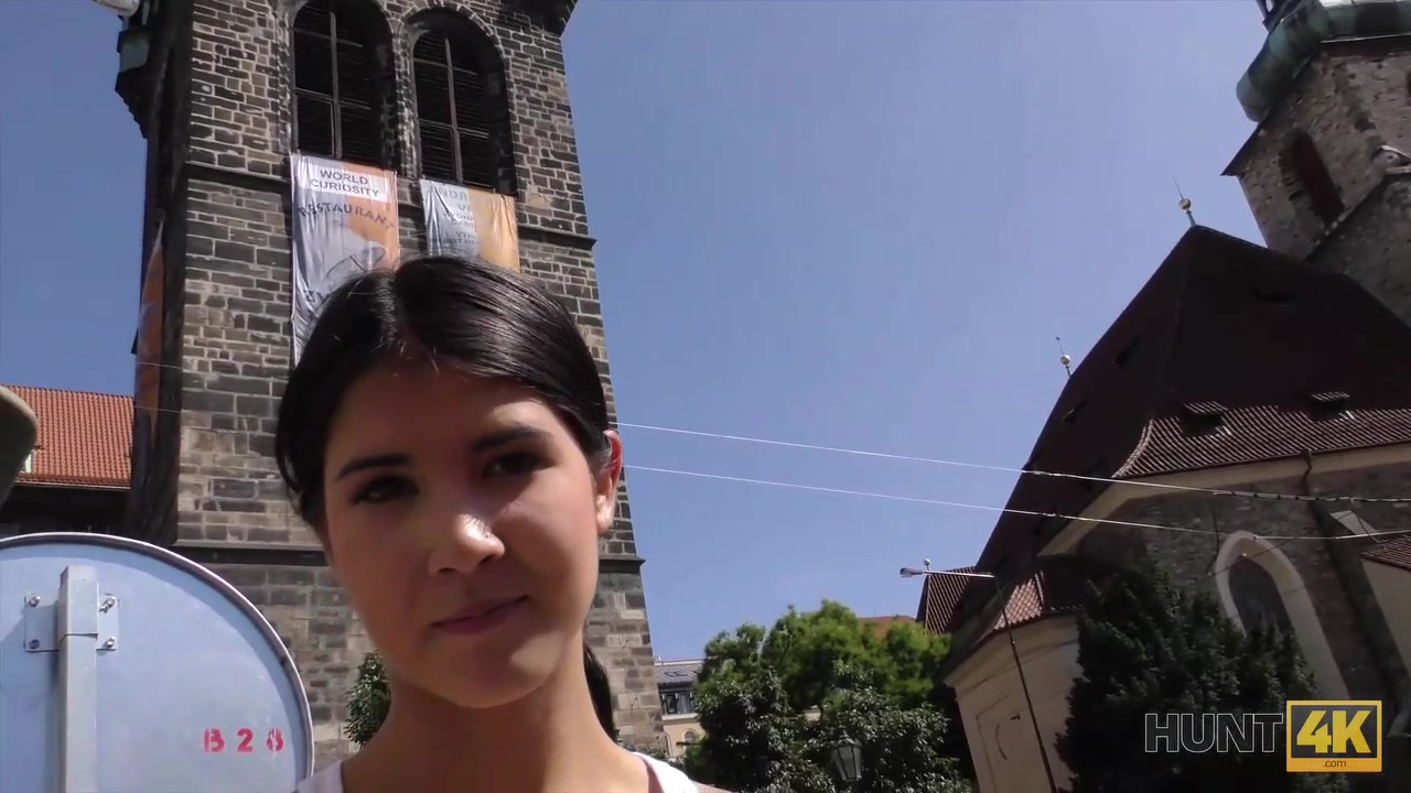 HUNT4K. Lovely girl cheats on boyfriend to earn money for vacation