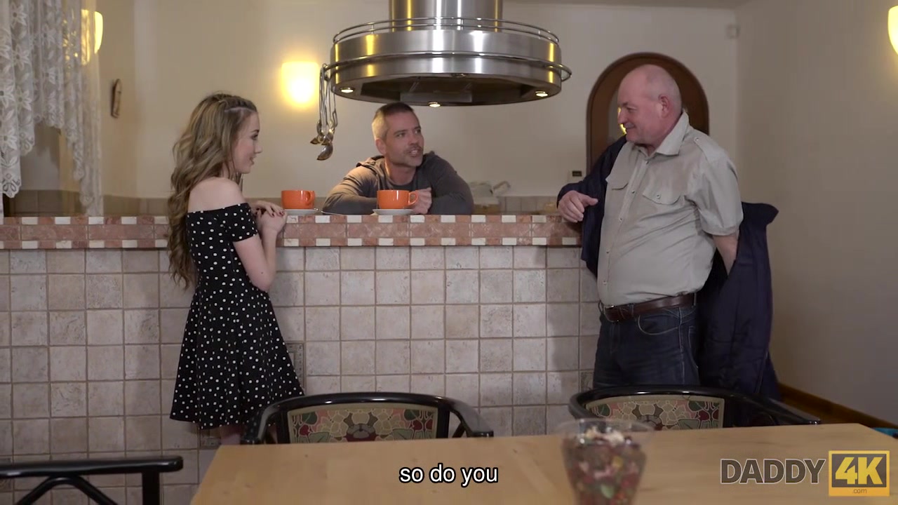 DADDY4K. Curious babe wanted to see cock of her boyfriend's Step father