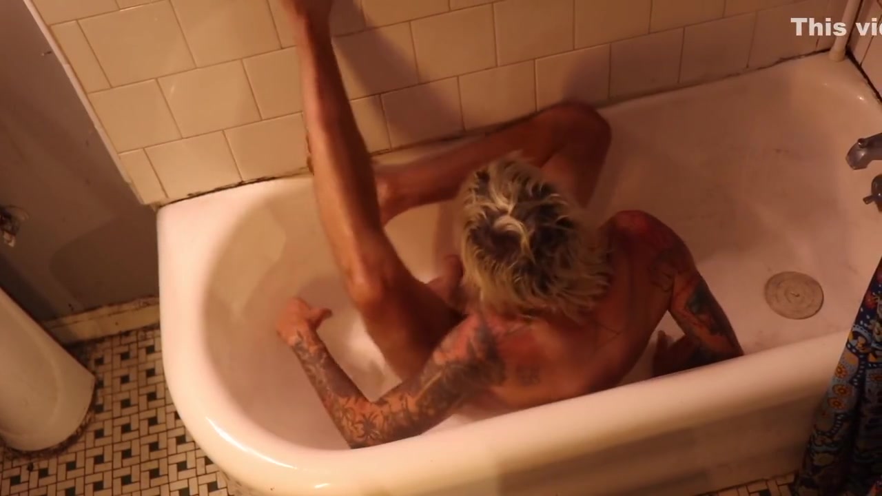 Dirty Feet Up And Big Dick Upside Down Jerk Off In The Bathtub