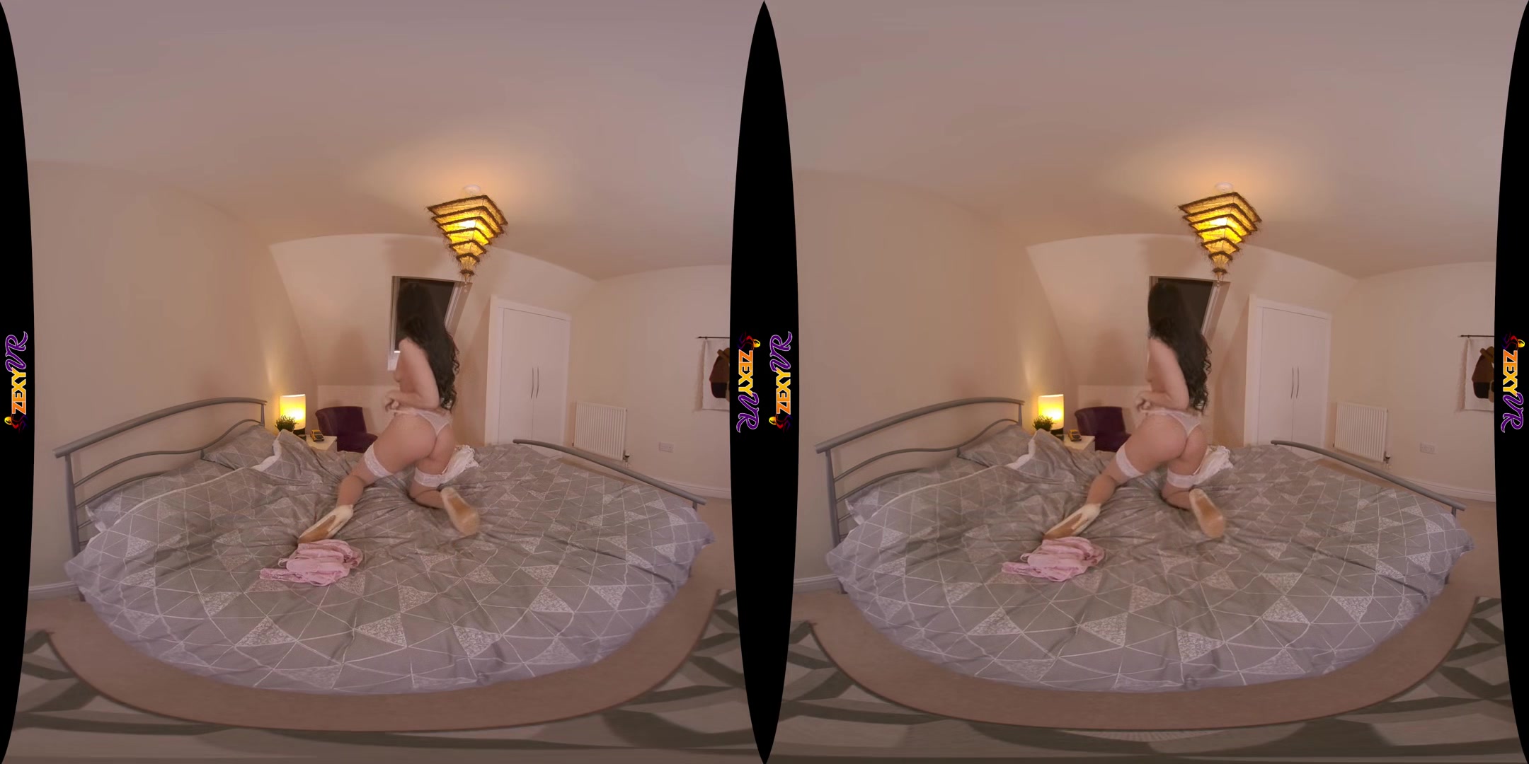 Lockdown Libido - Sexy Brunette Stripping on the Bed