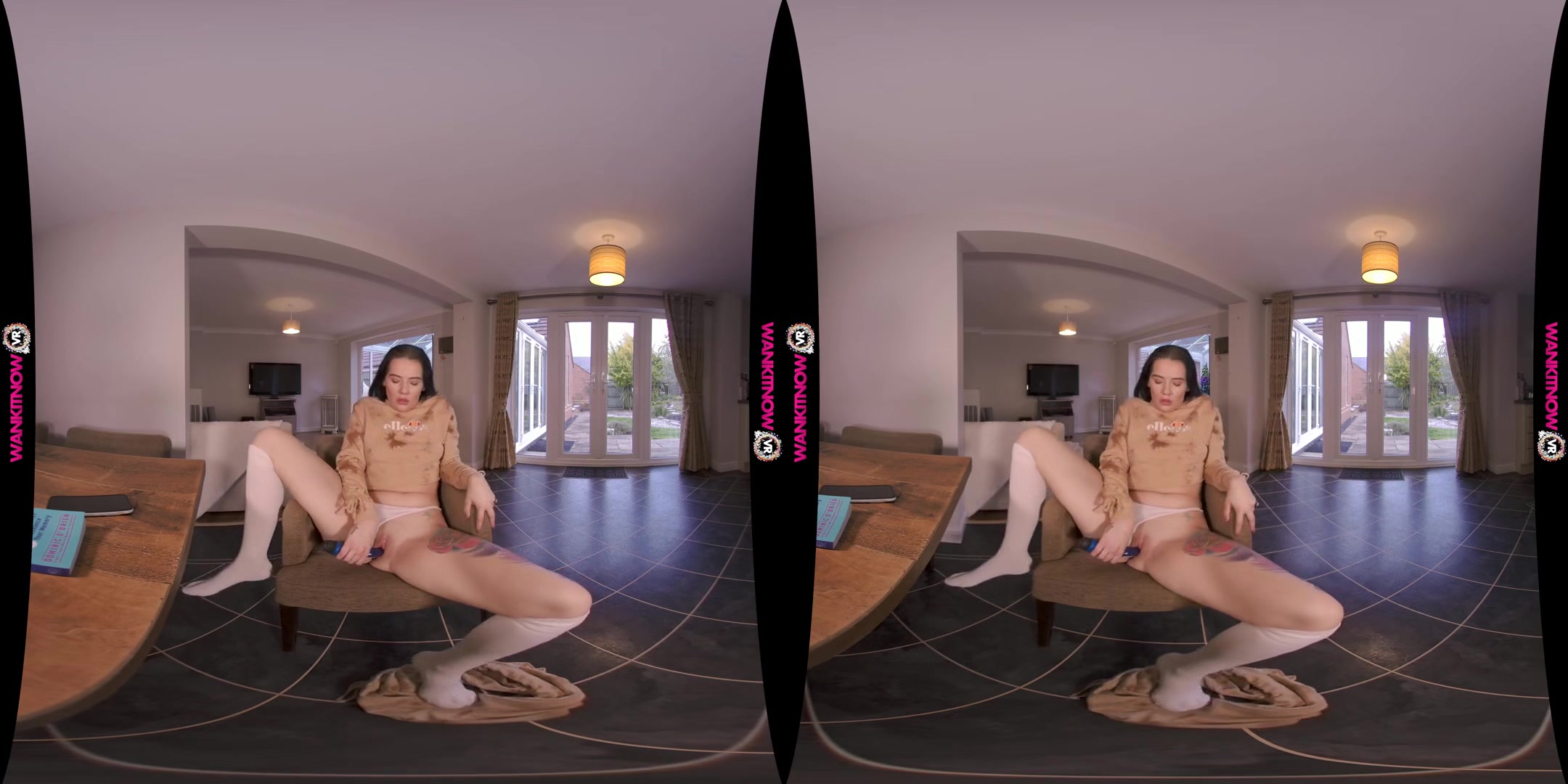 Wank For Your Job - Naughty Tattooed Babysitter Strips For You