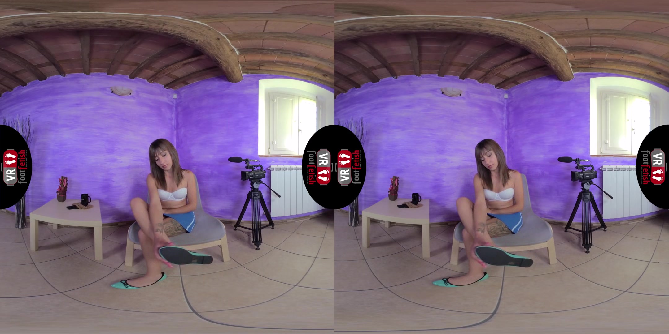 Deliciously Sexy Katy Tries On Different Pairs Of Knee - High Nylon Stockings; Leg Fetish Virtual Reality