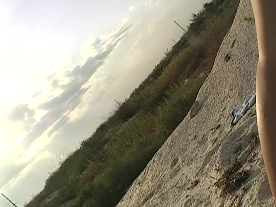 Viktoria in hot couple fucking passionately on a beach