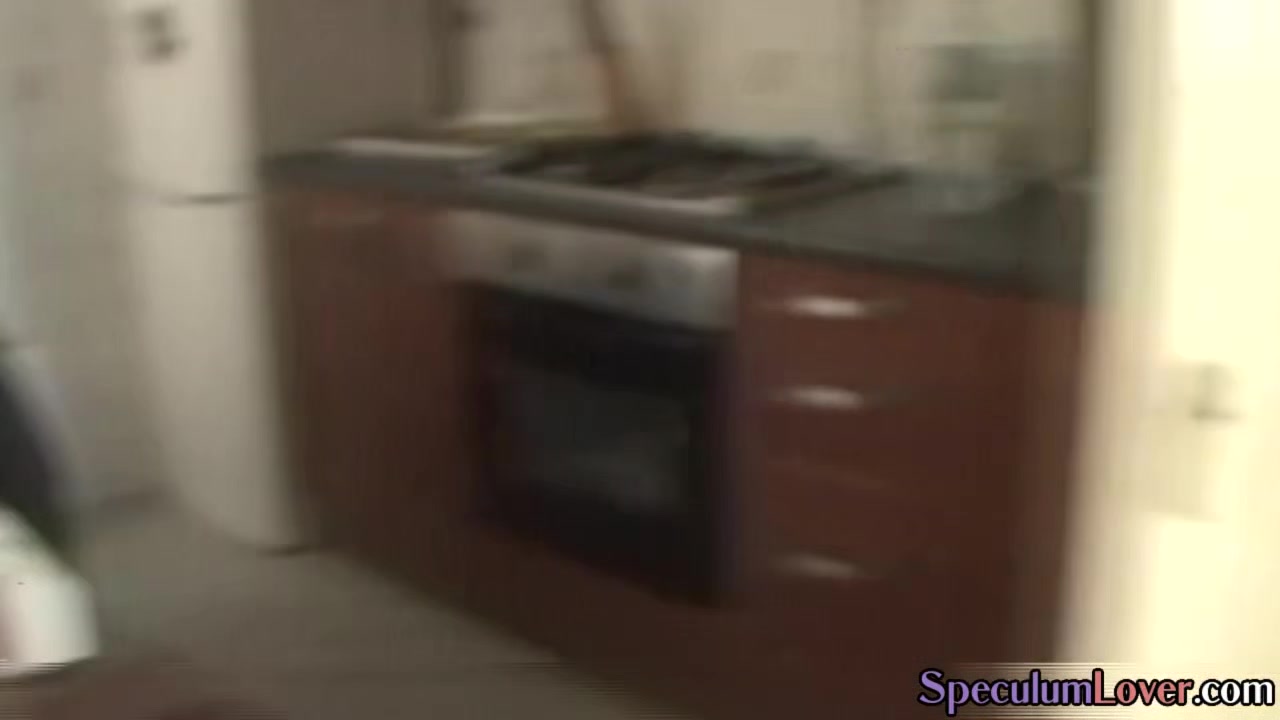 Ginger speculum babe uses baseball bat in gaping pussy