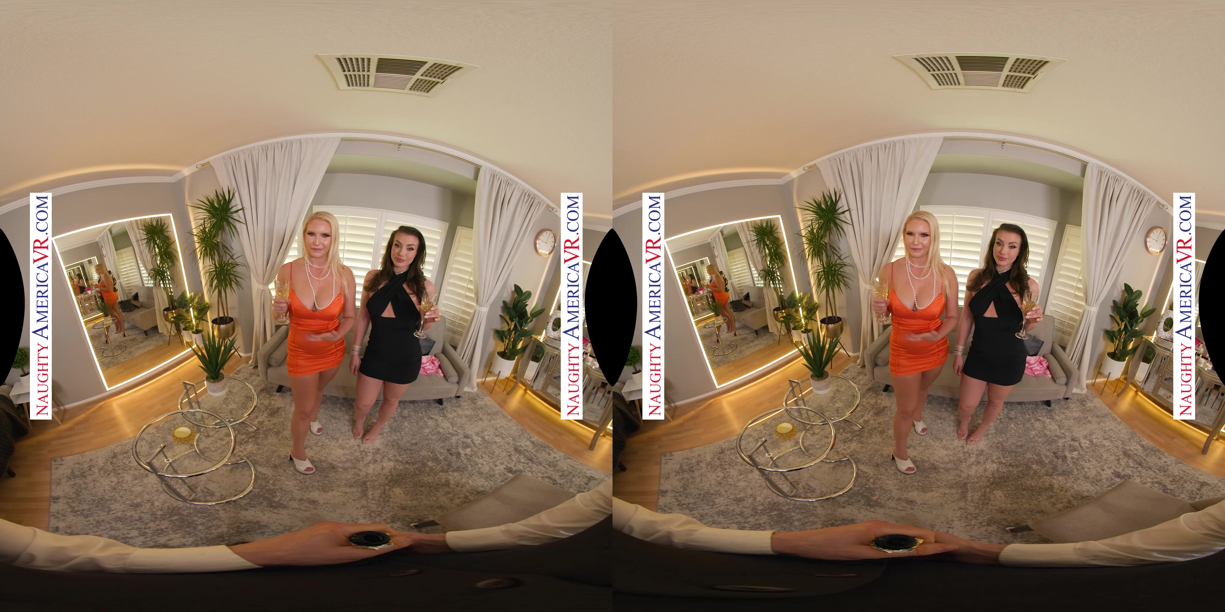 Wild and rich girls, Mandy Waters & Vanessa Cage, take you out for a fuck test