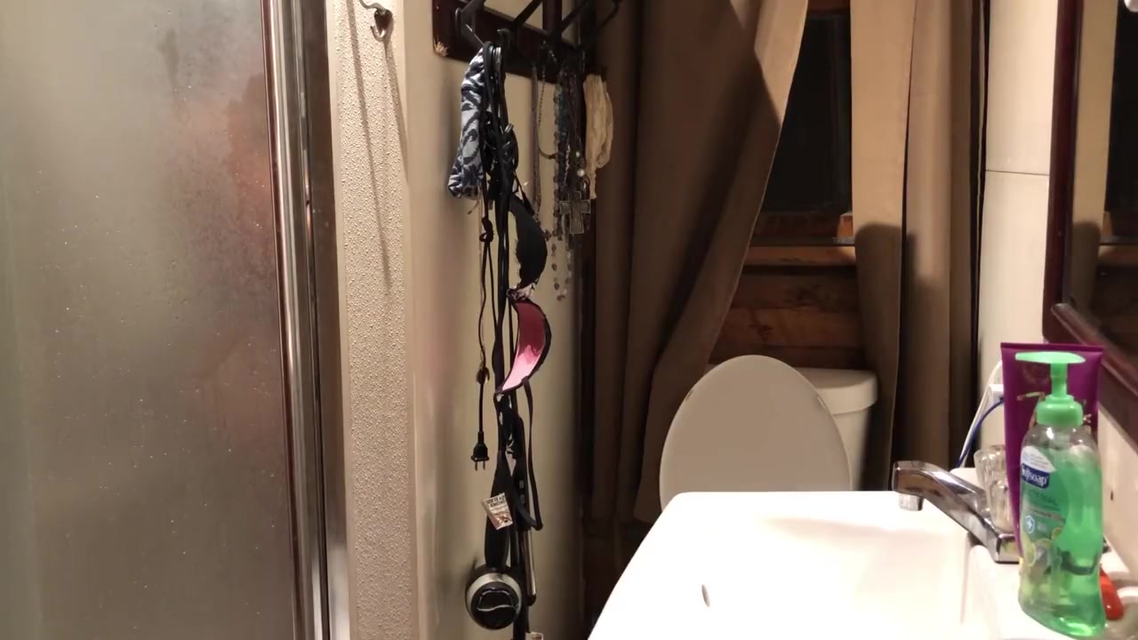 on stepsister Showering then getting ready for bed