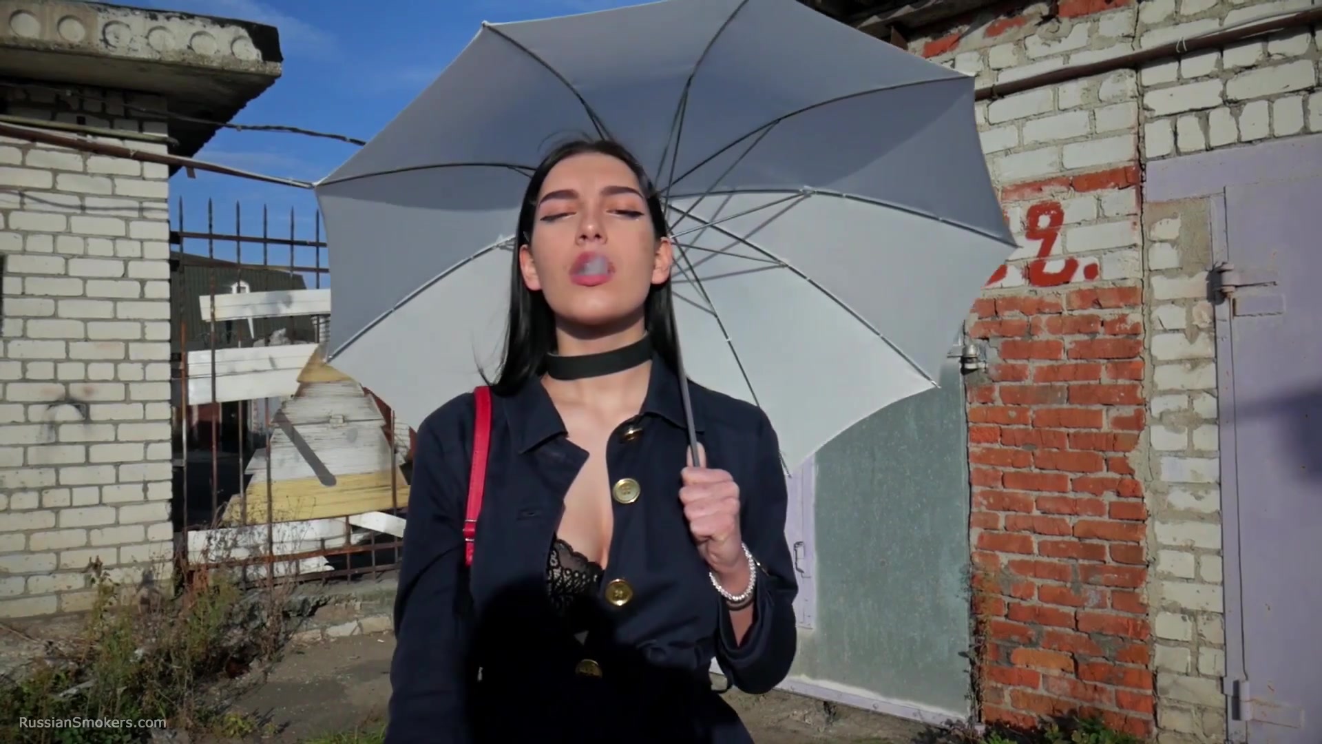 Attractive Lera Taking A Smoke Break Outside