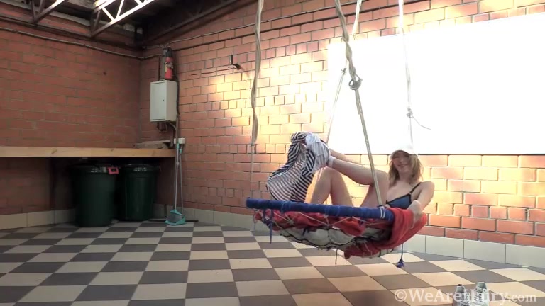 Treplev gets naked on her outdoor swing