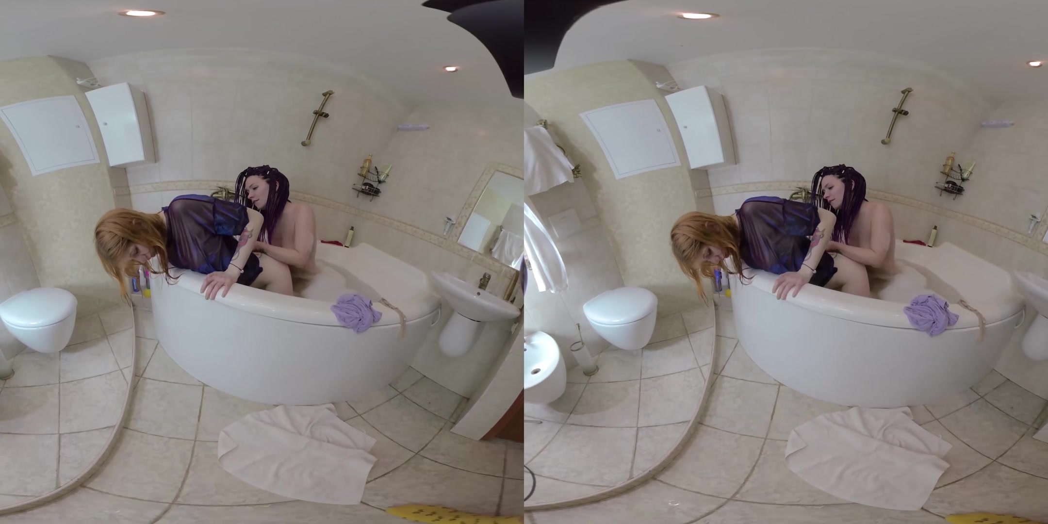 Nekokimiko And Mia Sanders Hot Lesbians Scene In Bathroom - VRmodels