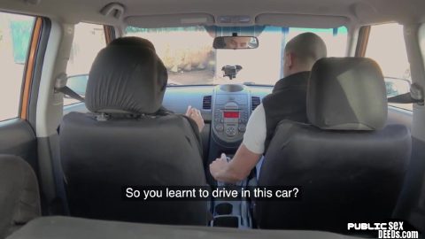 Hugetits MILF nailed by driving student 18+ after giving bj