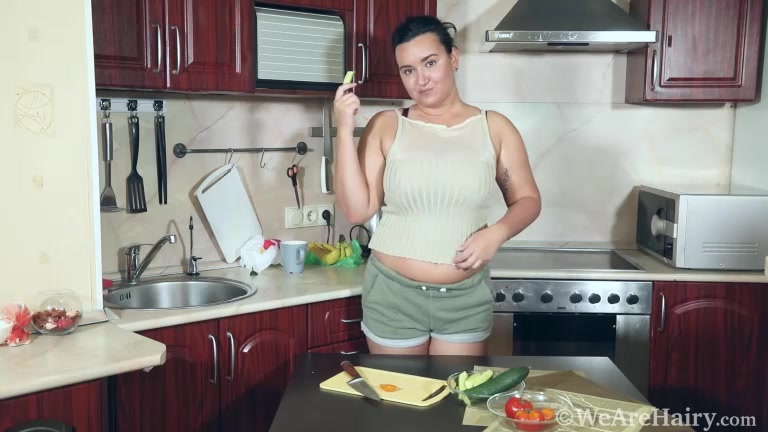 Ramira strips naked in her favorite kitchen