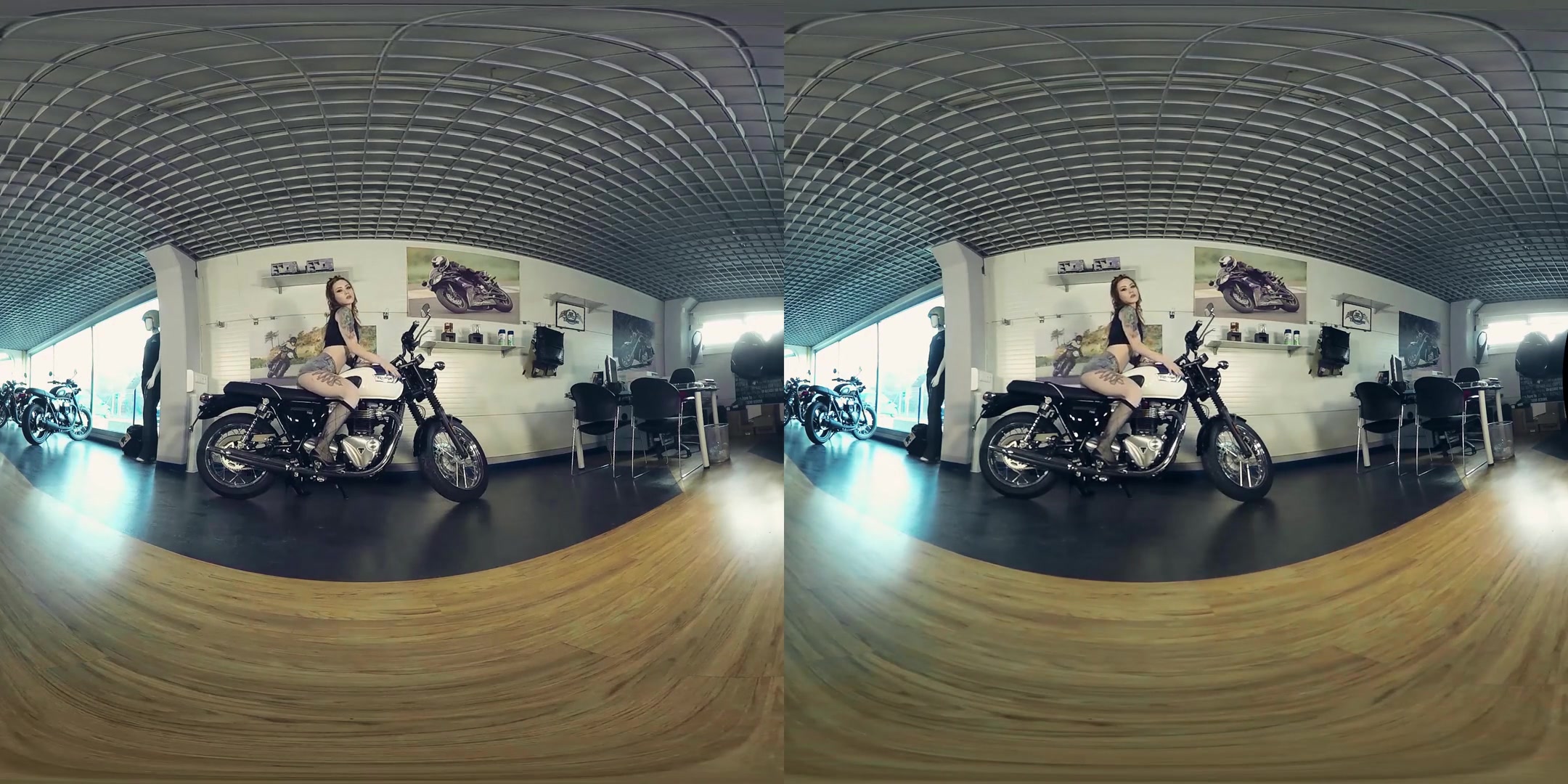 Foxy Sanie in Foxy Gets Naked While Buying a Motorcycle - BravoModelsMedia