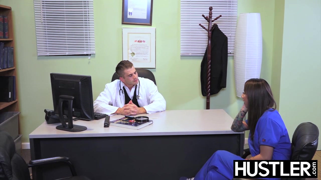 Tempting nurse Stassi Sinclaire pounded in doctors office