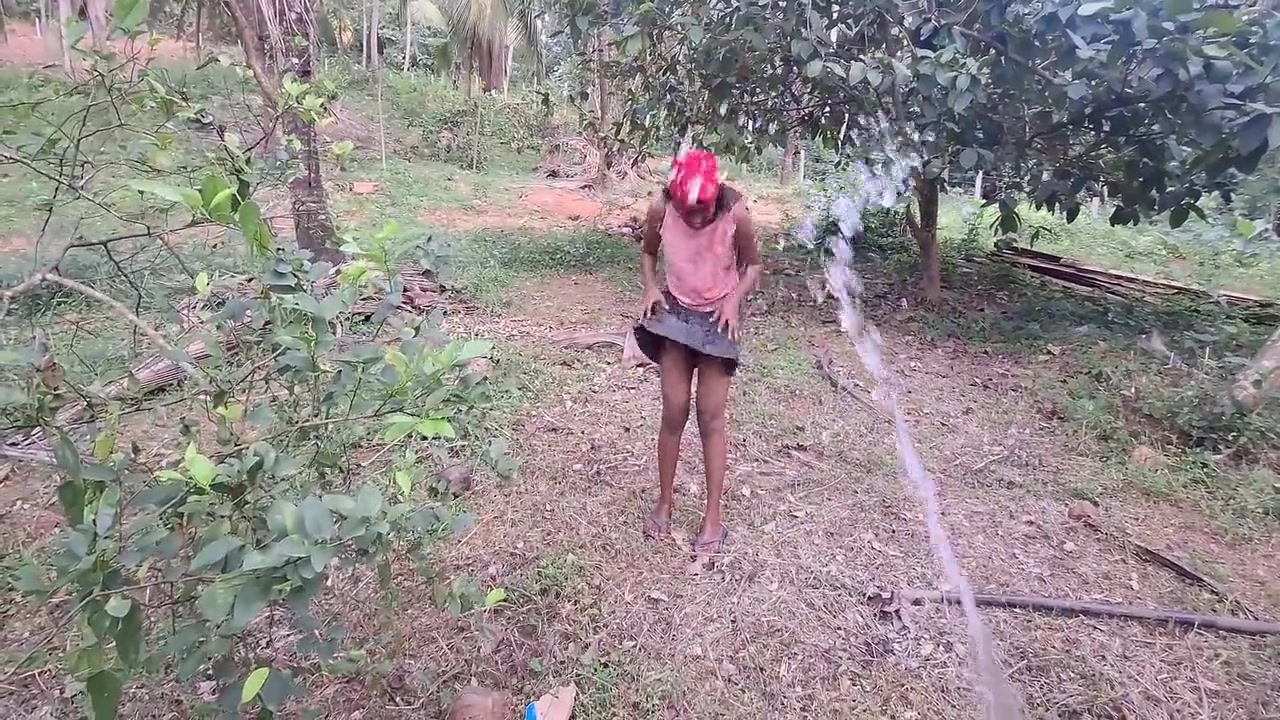 Stepbrother And Stepsister Hardcore Fuck Outdoor While Watering Flowers