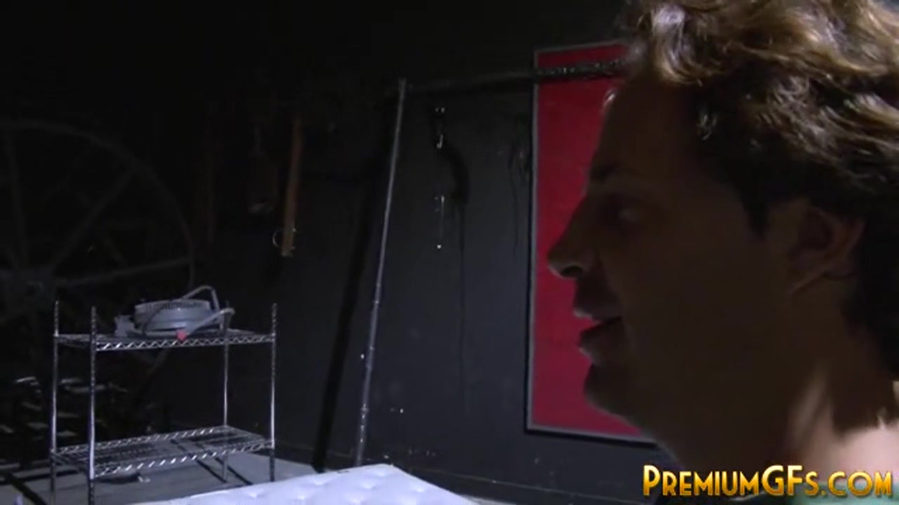 Caged bukkake pet takes cock deep in her pussy