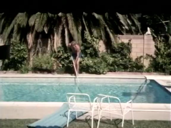 Blond drilled near the pool
